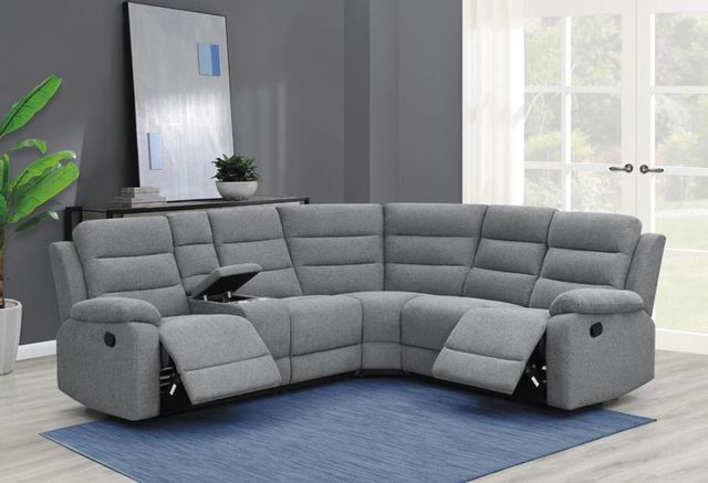 Coaster® David 3-piece Smoke Upholstered Motion Sectional with Pillow Arms  5