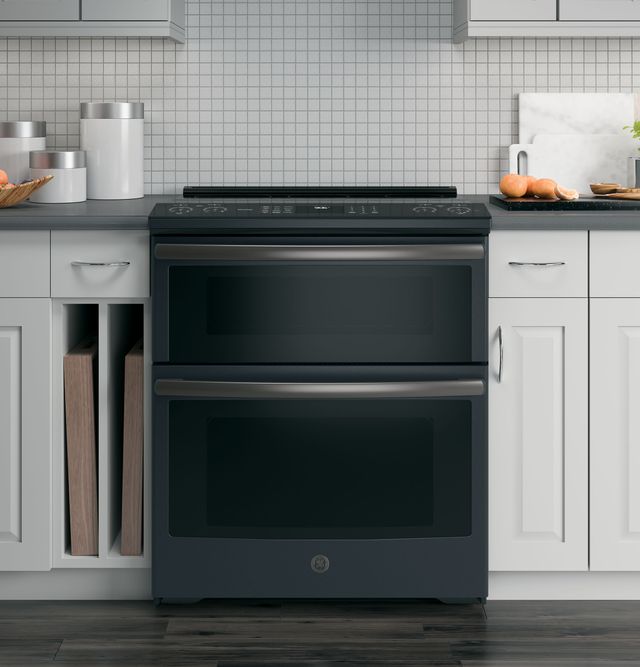 GE Profile™ 29.88" Black Slate Slide-In Electric Double Oven Convection Range 5