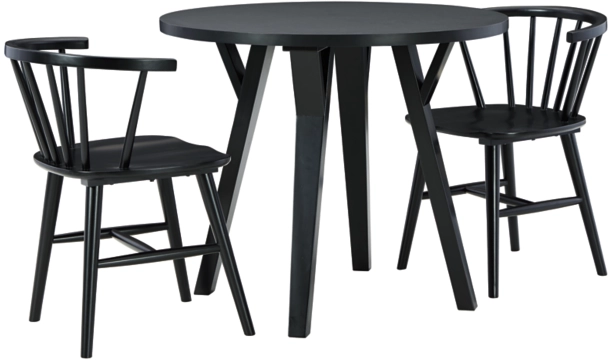 Signature Design by Ashley® Otaska 3-Piece Black Dining Table Set
