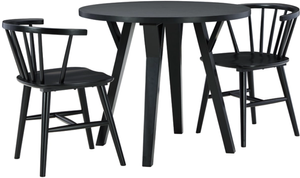 Signature Design by Ashley® Otaska 3-Piece Black Dining Table Set