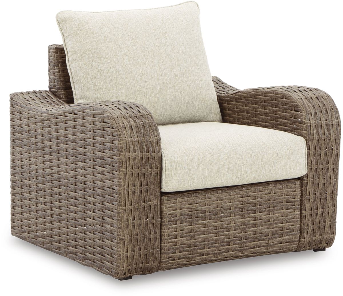 Signature Design by Ashley® Sandy Bloom Beige Outdoor Lounge Chair with Cushion