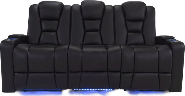 RowOne Revolution Home Entertainment Seating Black 3-Chair Sofa