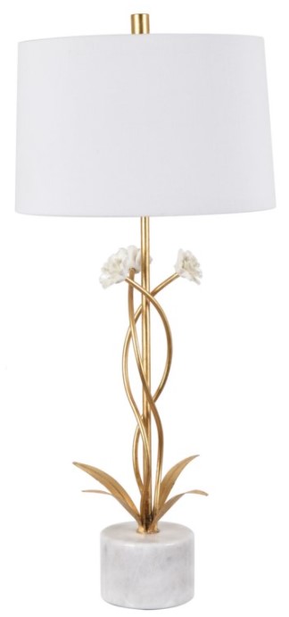 gold base lamp white shade