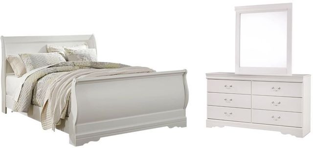 Signature Design by Ashley® Anarasia 2-Piece White Queen Sleigh Bed Set-0