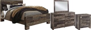 Benchcraft® Derekson 4-Piece Multi Gray King Panel Bed Set
