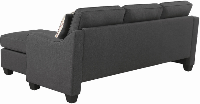 Coaster® Nicolette Upholstered Dark Grey Reversible Sectional 2