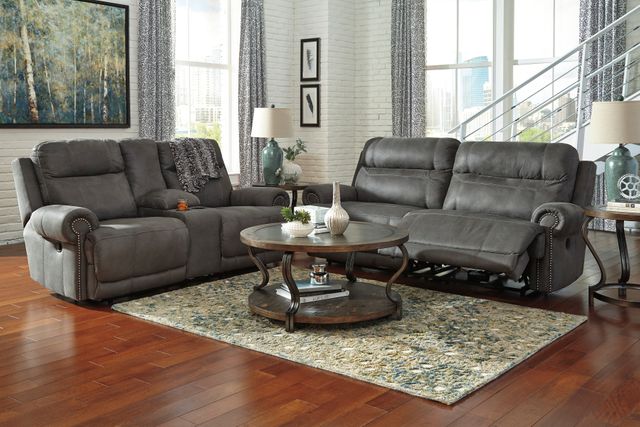 Signature Design by Ashley® Austere Gray 2 Seat Reclining Power Sofa 4