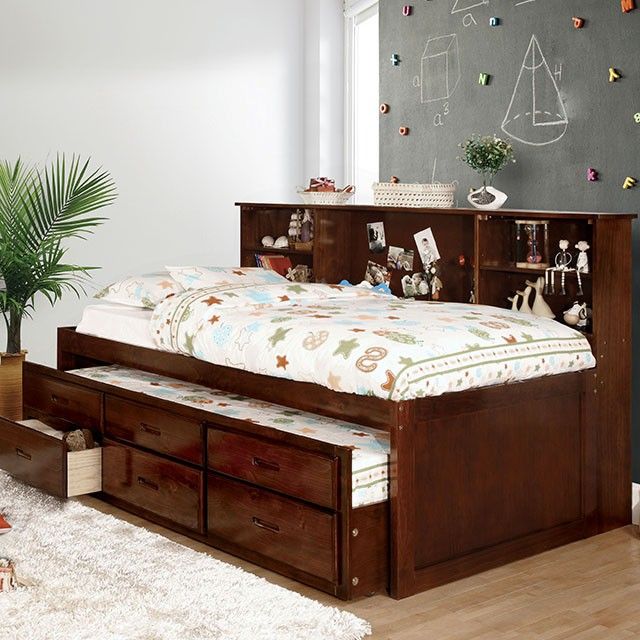 Furniture Of America Hervey Cherry Full Bed With Trundle Cm7583ch F Bed Ideal Furniture Central California Area