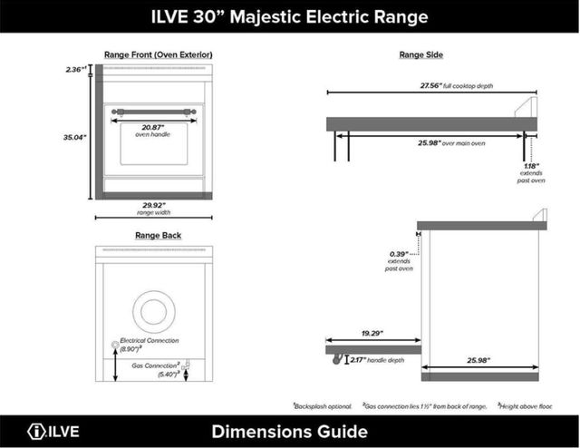 Ilve® Majestic II Series 30" Stainless Steel Free Standing Induction Range 17