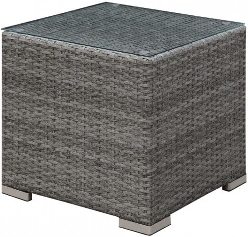 gray wicker end tables