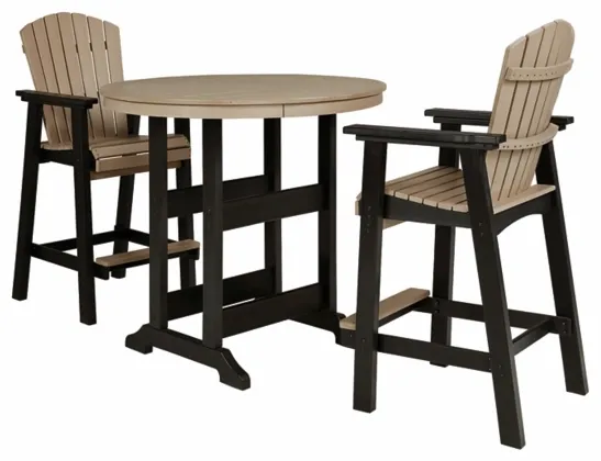 Signature Design by Ashley®  Fairen Trail 3-Piece Black/Driftwood Outdoor Bar Dining Set