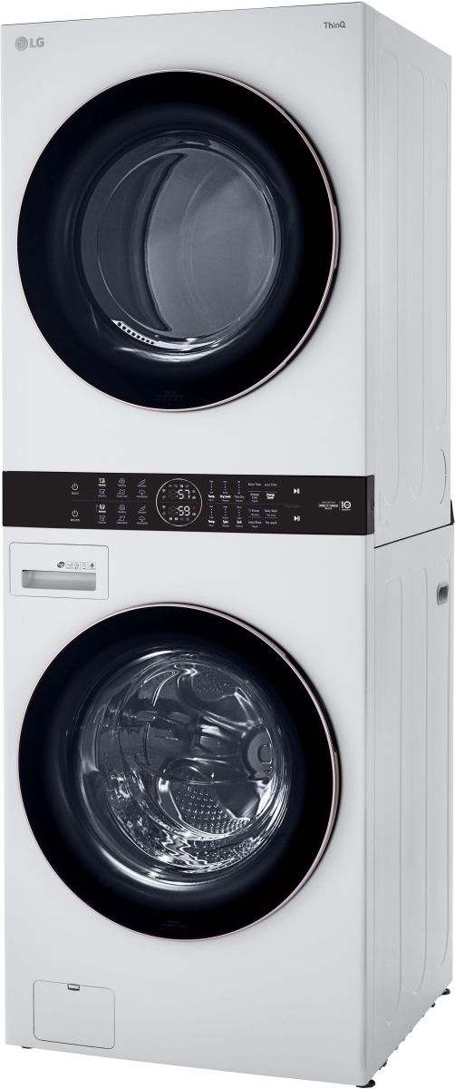 LG 4.5 Cu. Ft. Washer, 7.4 Cu. Ft. Dryer White Stack Laundry 3