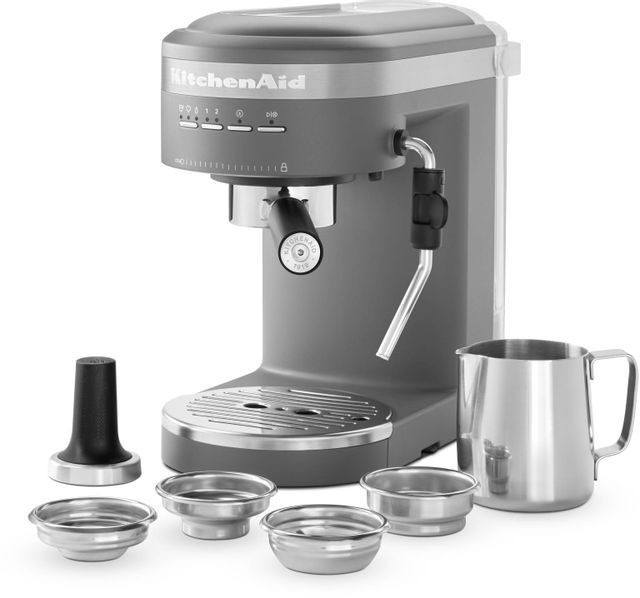 KitchenAid® Matte Charcoal Grey Semi-Automatic Espresso Machine 1
