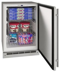 U-Line® 4.9 Cu. Ft. Stainless Solid Outdoor Convertible Freezer 