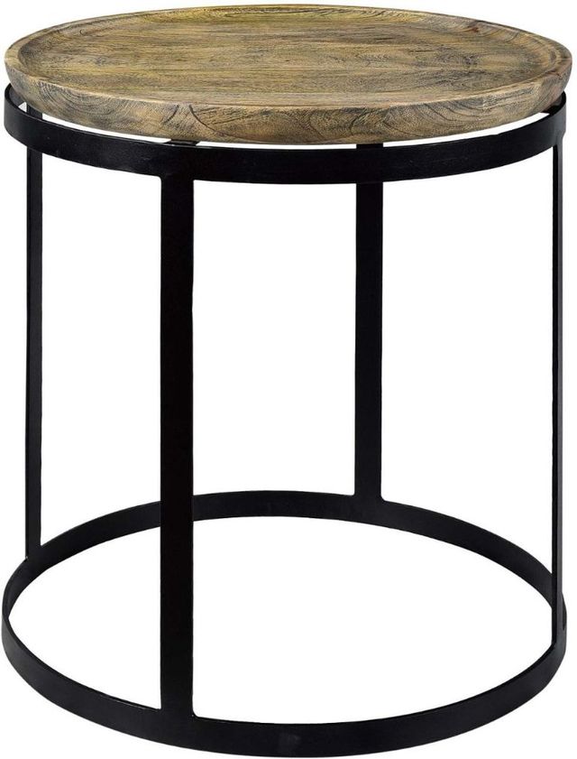 Crestview Collection Bengal Manor Traymore Brown Round End Table with Black Base