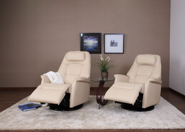Fjords® Relax Stockholm Latte Small Dual Motion Swivel Recliner 8