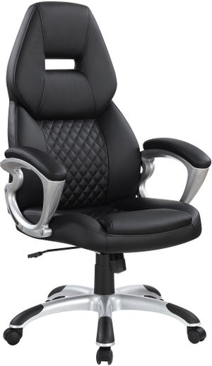 Coaster® Bruce Black/Silver Adjustable Height Office Chair