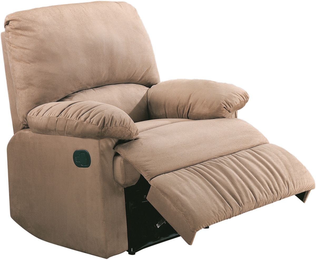 beige microfiber recliner