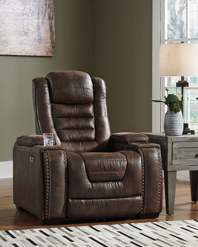Signature Design by Ashley® Game Zone Bark Power Recliner with Adjustable Headrest 6