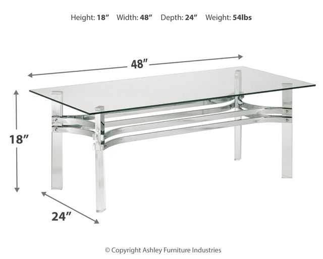 Signature Design by Ashley® Braddoni Chrome Rectangular Coffee Table 3