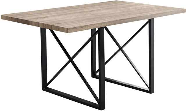 Monarch Specialties Inc. Dark Taupe Top Dining Table with Metal Base