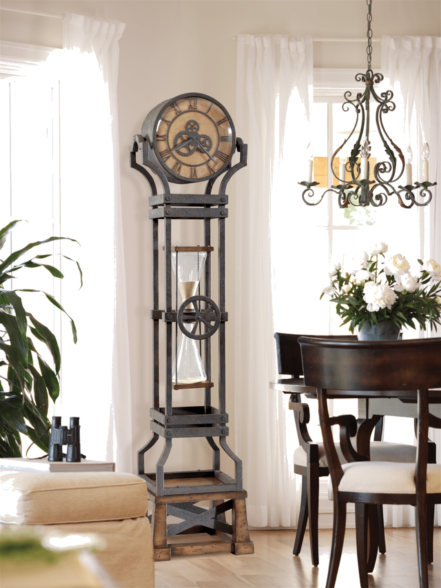 Howard Miller® Hourglass Weathered Wood Floor Clock 2