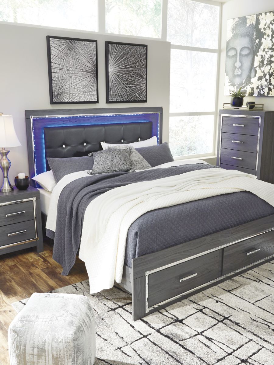 Signature Design By Ashley® Lodanna Gray King Storage Panel Bed | Big ...