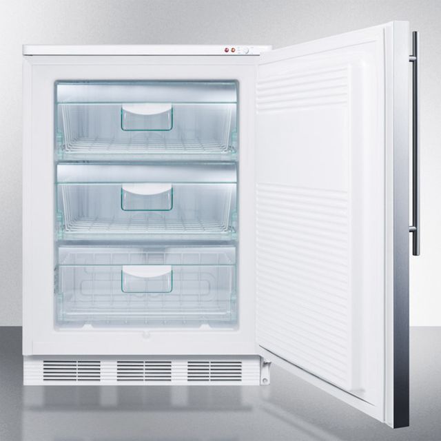 Summit® 3.5 Cu. Ft. Stainless Steel Built In Under The Counter Upright Freezer 2