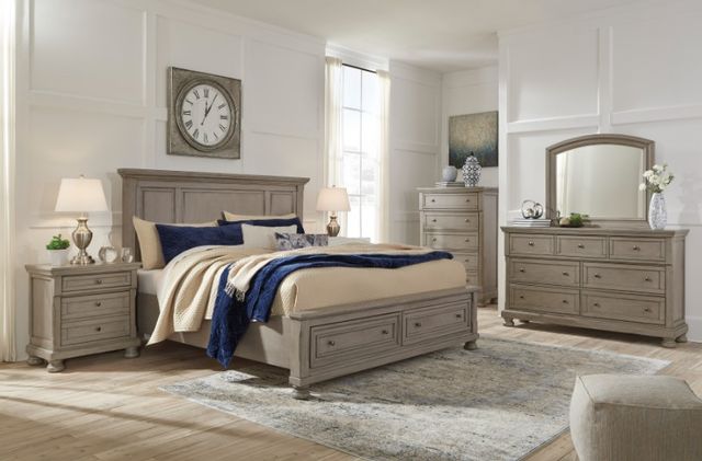 Signature Design by Ashley® Lettner 5-Piece Light Gray King Panel Bed Set 6