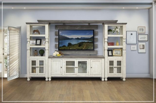 International Furniture© Stone Eggshell White Wall Unit-IFD4692STAND