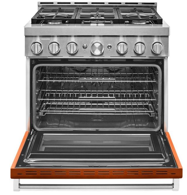 KitchenAid® 36" Scorched Orange Smart Commercial-Style Gas Range 3