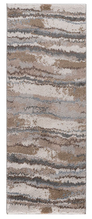 Olliix by Madison Park Riley Blue/Tan Runner Cozy Shag Watercolor Area Rug