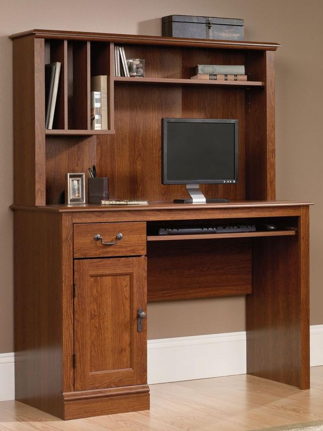 Sauder® Camden County Planked Cherry Computer Desk With Hutch 0