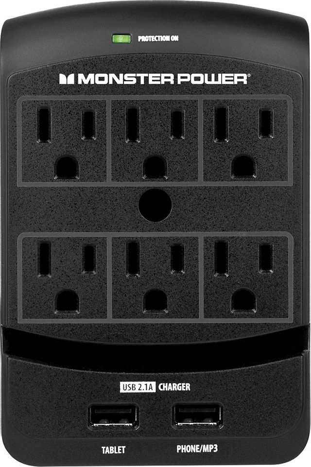 Monster® Core Power® 650 USB Wall Outlet-Black