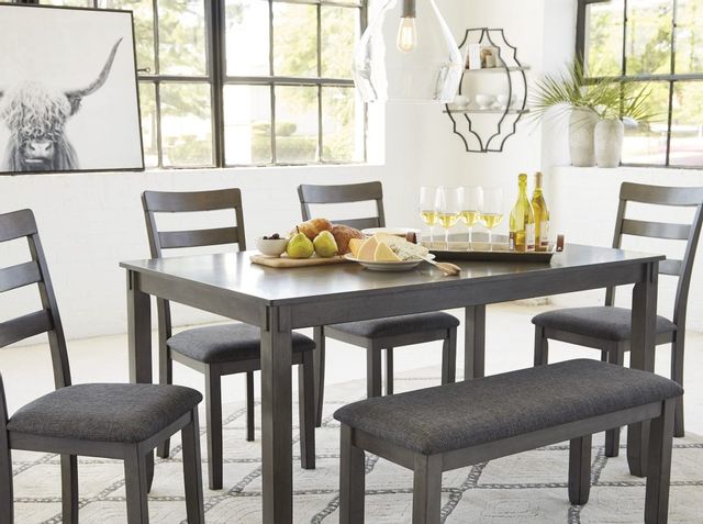 Signature Design by Ashley® Bridson 6-Piece Gray Dining Table Set 6
