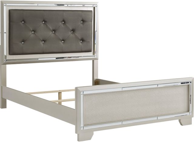 Signature Design by Ashley® Lonnix Silver Upholstered Full Bed 1