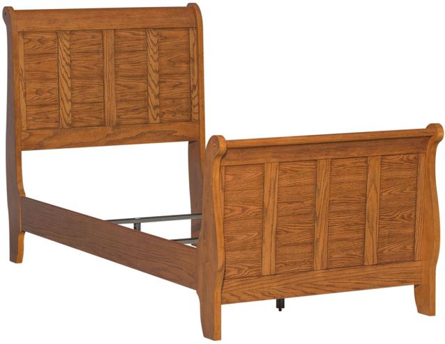 Liberty Furniture Grandpas Cabin Aged Oak Youth Twin Sleigh Bed 0