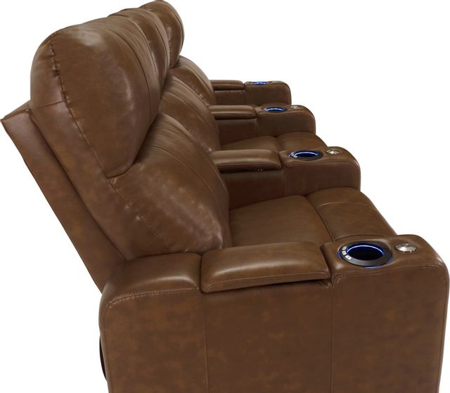 RowOne Prestige Home Entertainment Seating Brown 4-Chair Straight Row 3