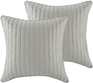 Olliix by INKY+IVY Grey Camila Quilted Euro Sham