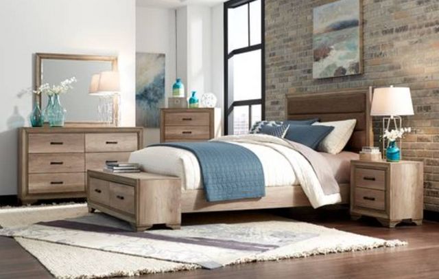 Liberty Sun Valley 5-Piece Sandstone Upholstered Queen Storage Bed Set