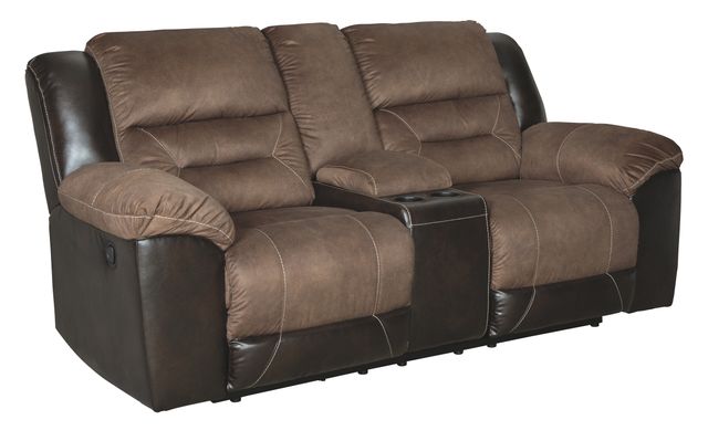 Signature Design by Ashley® Earhart Chestnut Double Reclining Loveseat with Console 3