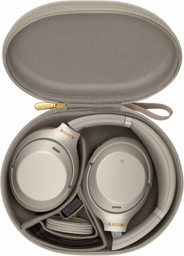 Sony® Wireless Noise-Canceling Over-Ear Headphones-Silver 4