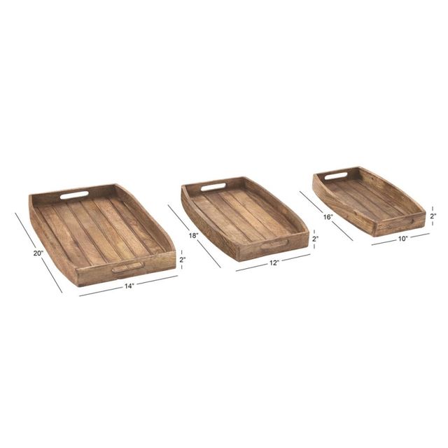 Uma Home Wood Trays (Set of 3)-2