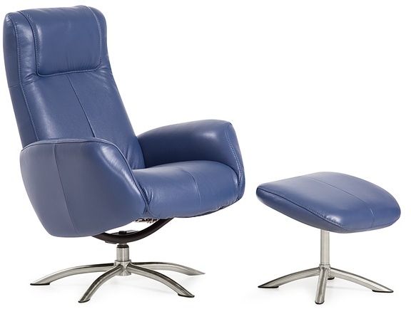 Palliser® Furniture Q05 Quantum Blue Chair and Ottoman