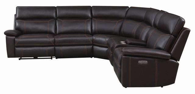 Coaster® Albany 6-Piece Brown Power Headrest Sectional 11