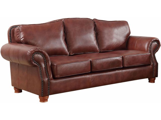 LaCrosse Rustic Rust Stationary Leather Sofa 0