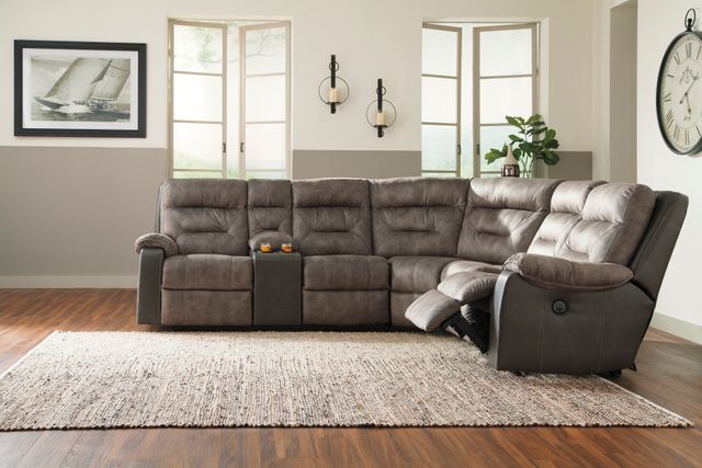 Benchcraft® Hacklesbury Left Arm Facing Double Reclining Power Console Loveseat 0
