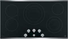 GE Profile™ 36" Black with Stainless Steel Electric Cooktop-PP7036SJSS