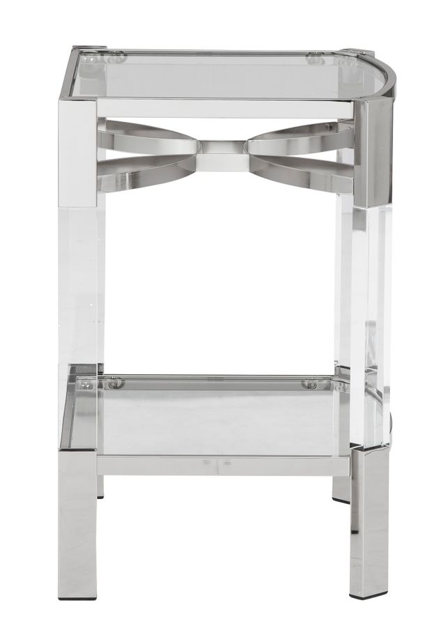 Signature Design by Ashley® Chaseton Clear/Silver Finish Accent Table-1