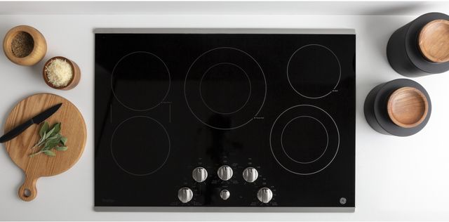 GE Profile™ Series 30" Black with Stainless Steel Electric Cooktop 5